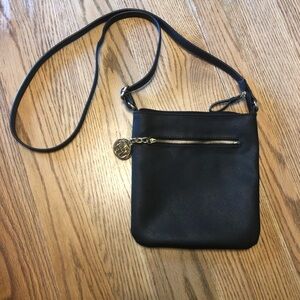 Tommy Hilfiger Black Crossbody Purse with Gold Accents